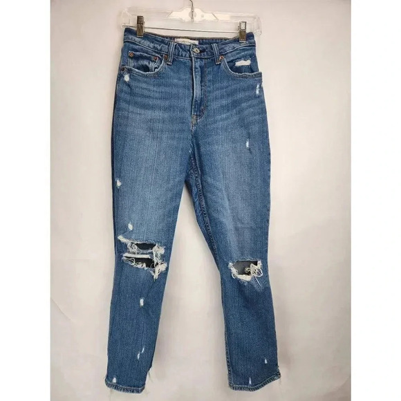 Abercrombie & Fitch The Mom High Rise Size 25 Distressed - Picture 1 of 7
